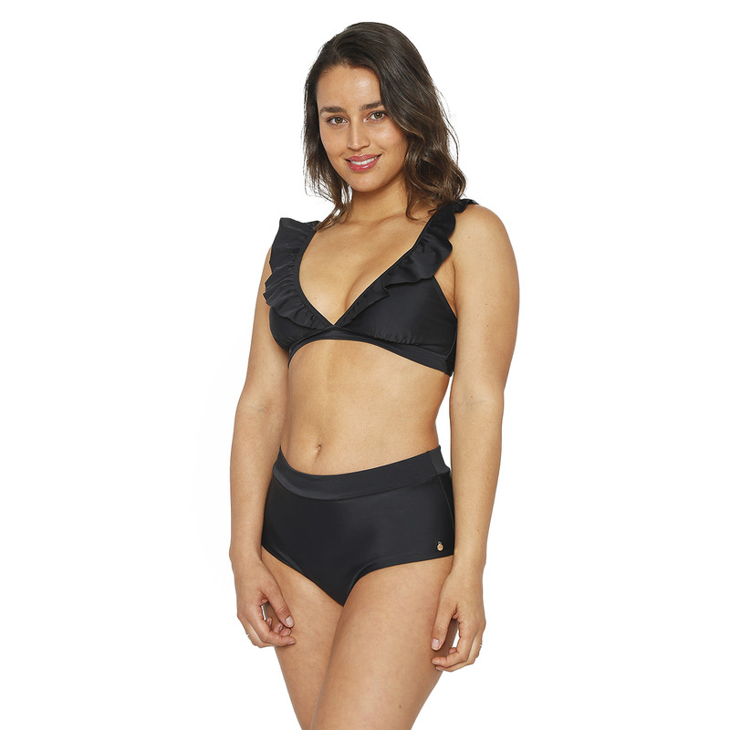 TRAJE DE BAÑO MUJER H2O WEAR BIKINI VUELO CALZON ALTO NEGRO AZABACHE - 2