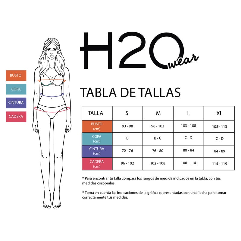 TRAJE DE BAÑO MUJER H2O WEAR TANKINI HALTER ESTAMPADO VERDE MAR - 4