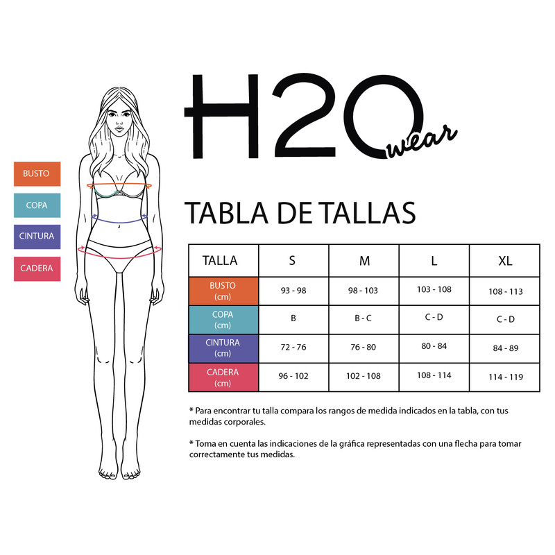 TRAJE DE BAÑO MUJER H2O WEAR TANKINI HALTER ESTAMPADO VERDE MAR - 4