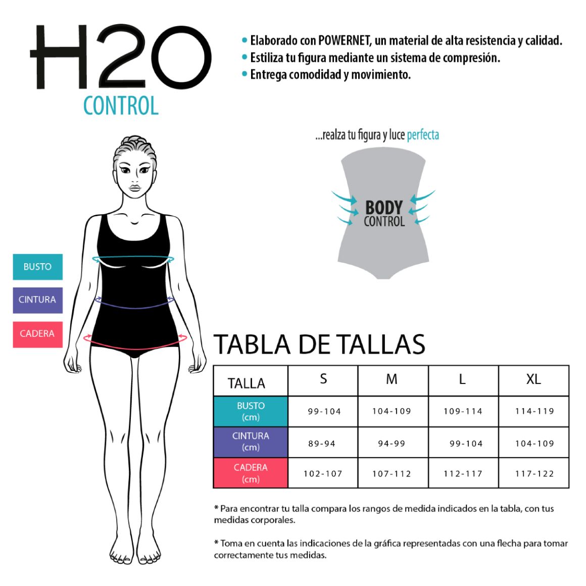 TRAJE DE BAÑO MUJER H2O WEAR ENTERO CONTROL CRUZADO AZUL ZAFIRO - 4