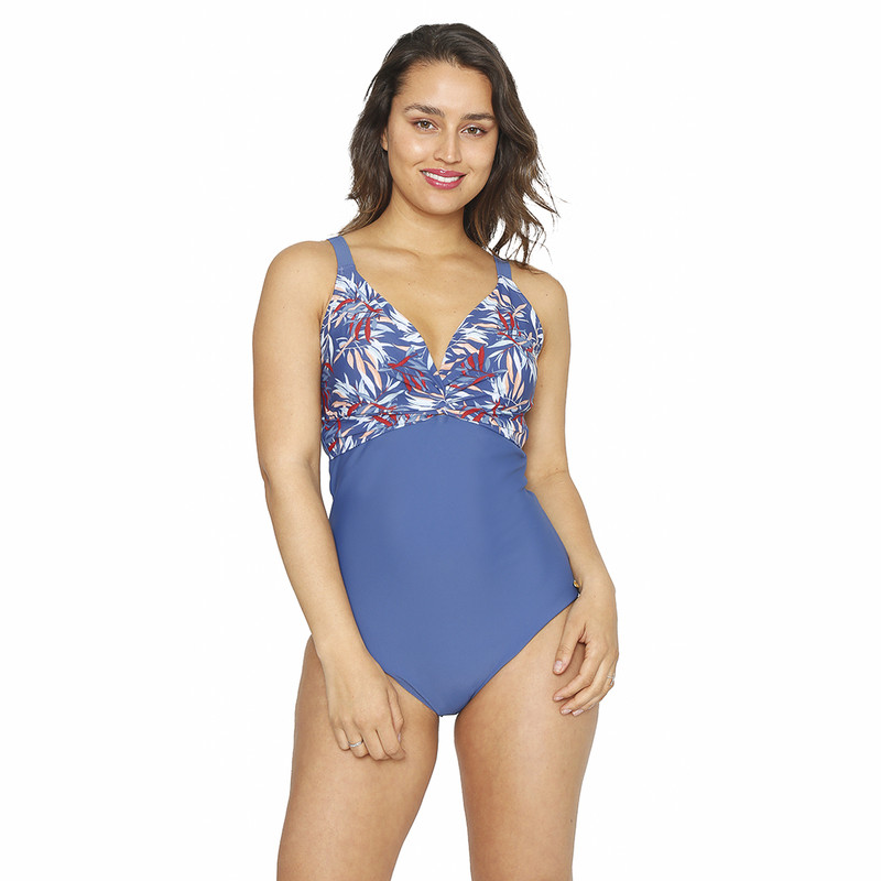 TRAJE DE BAÑO MUJER H2O WEAR ENTERO CONTROL CRUZADO AZUL ZAFIRO - 5