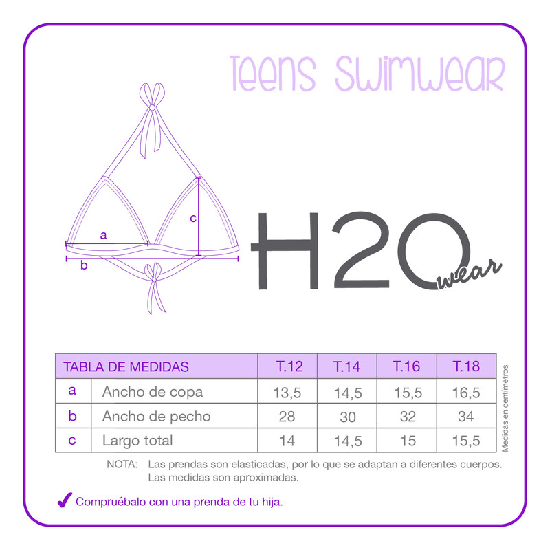 TRAJE DE BAÑO TEENS NIÑA BIKINI UV30+ H2O WEAR CORAL - 3