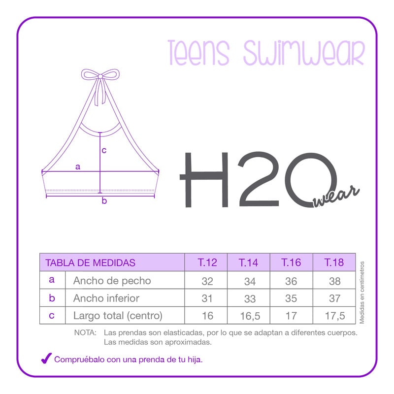 TRAJE DE BAÑO TEENS NIÑA BIKINI UV30+ H2O WEAR - 3