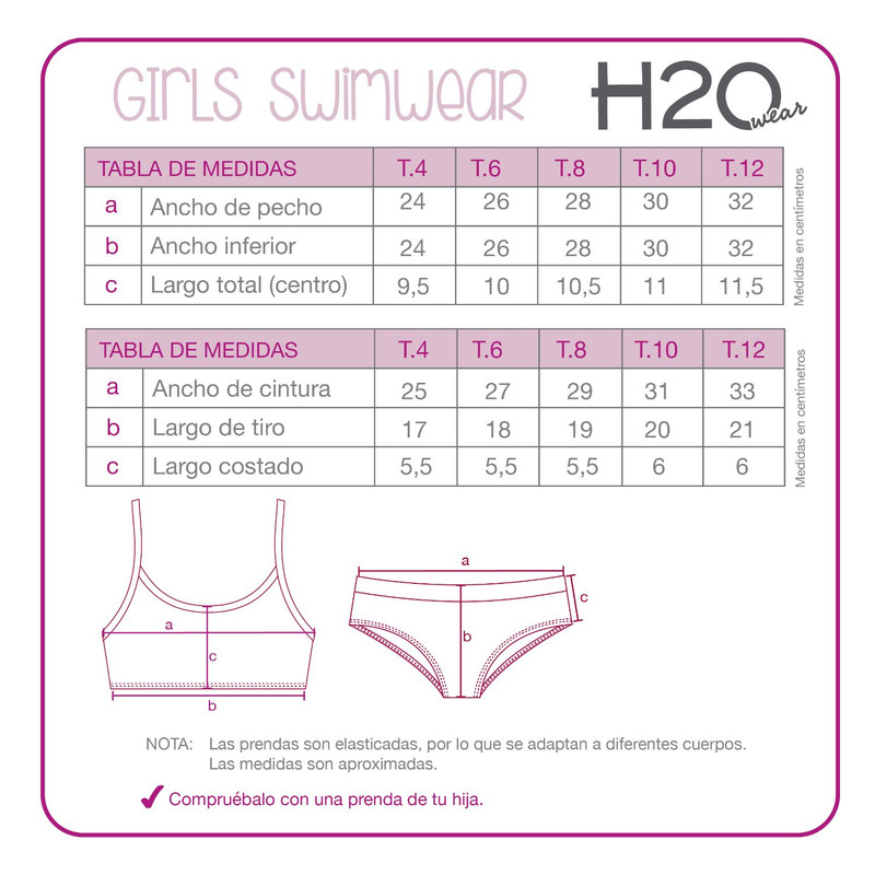 TRAJE DE BAÑO NIÑA H2O WEAR ROSADO BIKINI UV30+ - 4