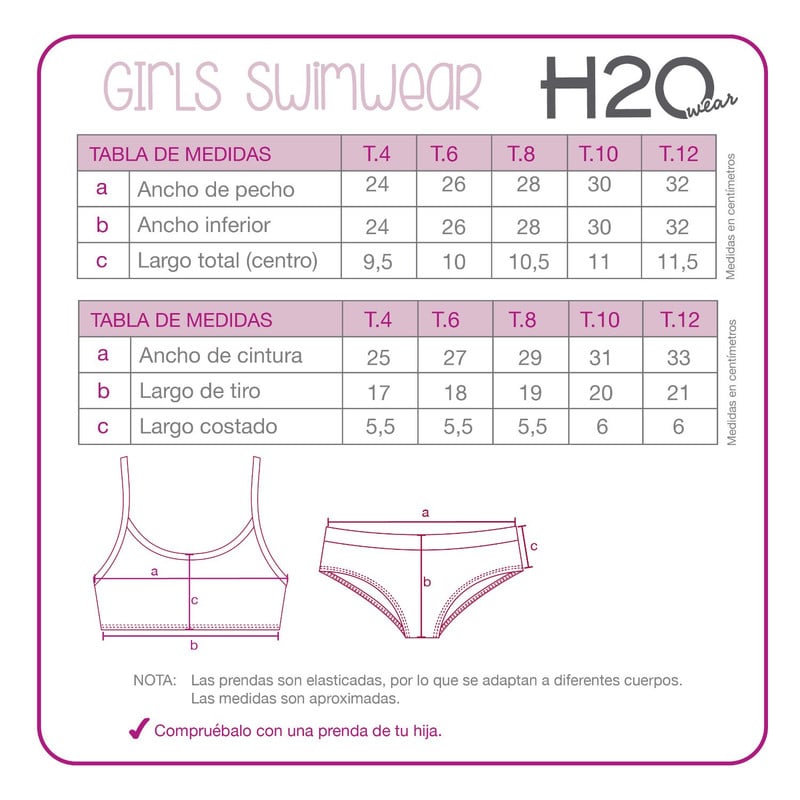 TRAJE DE BAÑO NIÑA H2O WEAR ROSADO BIKINI UV30+ - 4