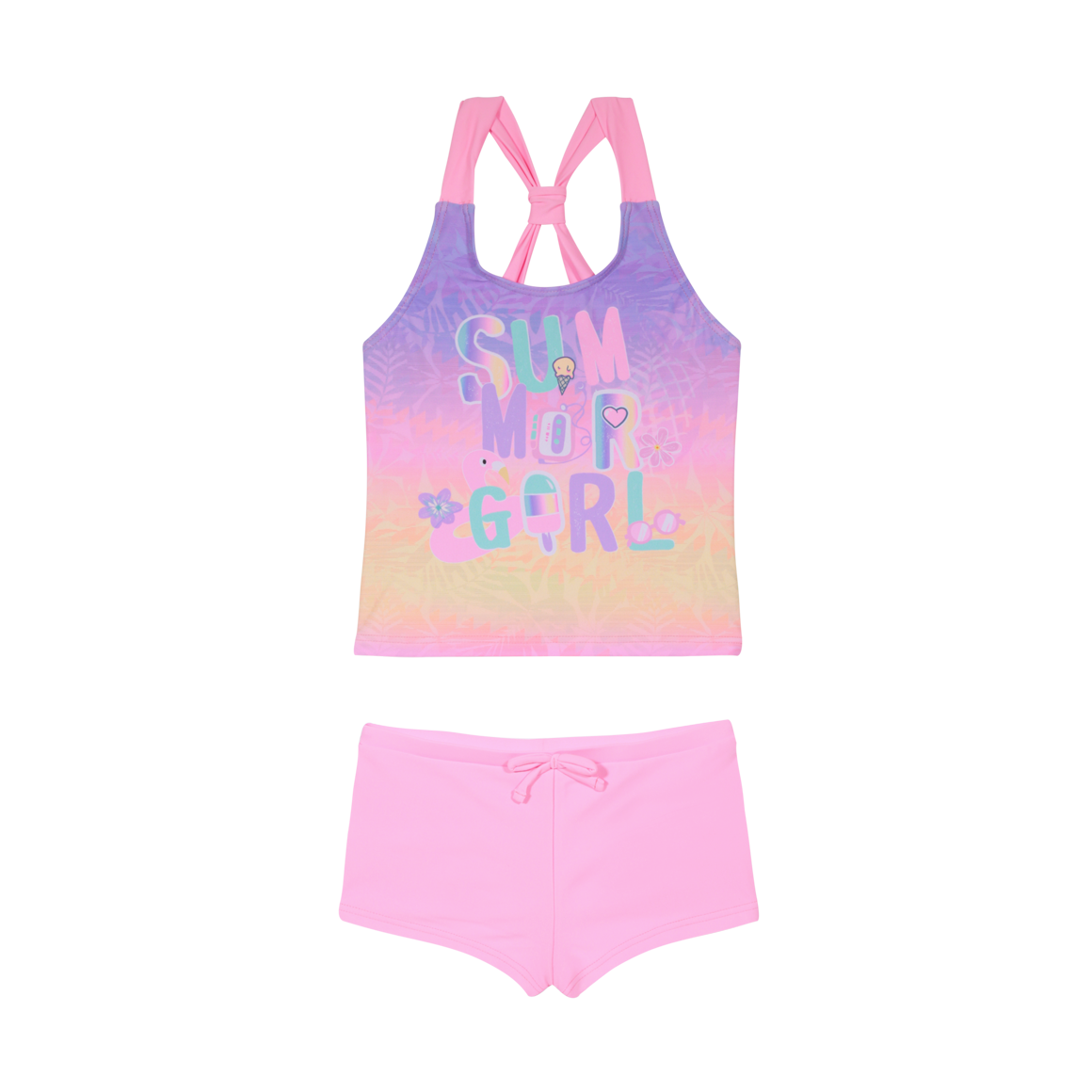 TRAJE DE BAÑO NIÑA TANKINI UV30+ H2O WEAR ROSADO - 1