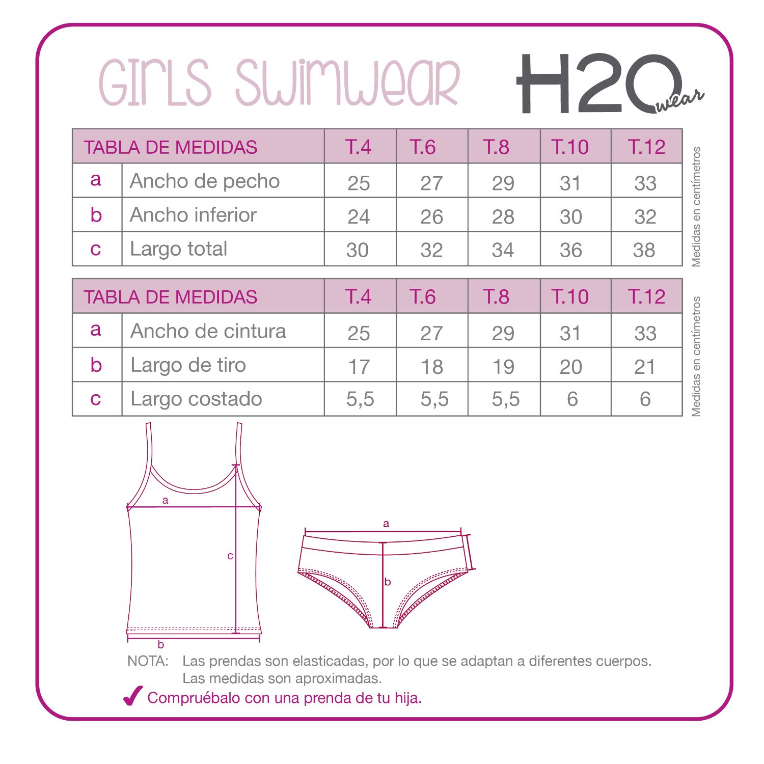 TRAJE DE BAÑO NIÑA H2O WEAR ROSADO TANKINI UV30+ PARA - 1