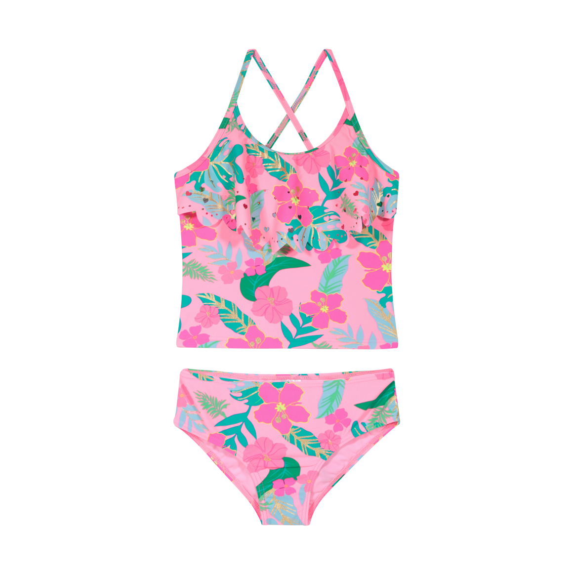 TRAJE DE BAÑO NIÑA TANKINI UV30+ H2O WEAR CORAL - 1