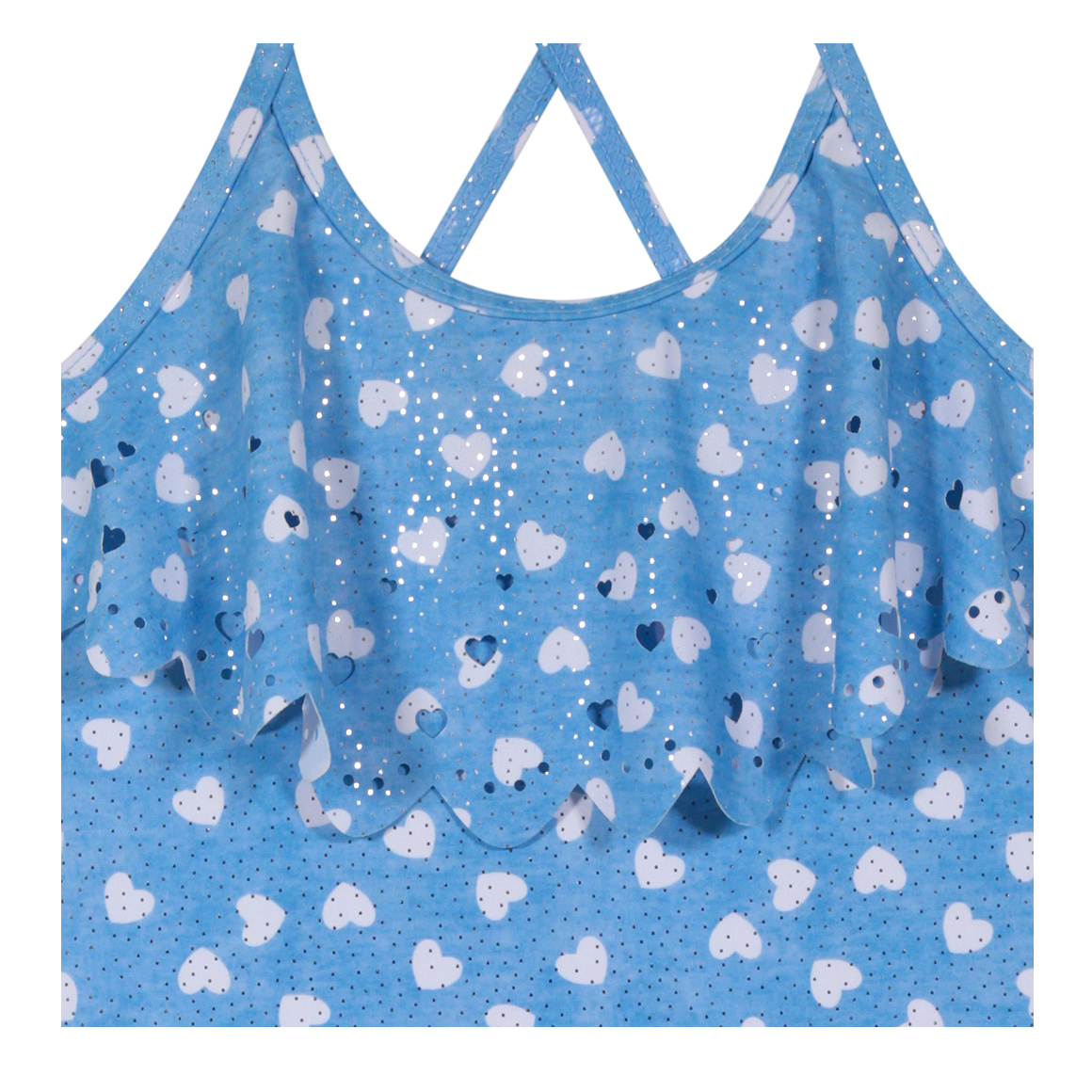 TRAJE DE BAÑO NIÑA TANKINI UV30+ H2O WEAR CELESTE - 3
