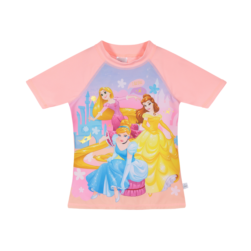 POLERA NIÑA MANGA CORTA UV 50+ DISNEY PRINCESAS CORAL - 1
