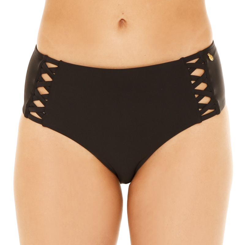 TRAJE DE BAÑO MUJER H2O WEAR CALZON ALTO VIVOS NEGRO - 1