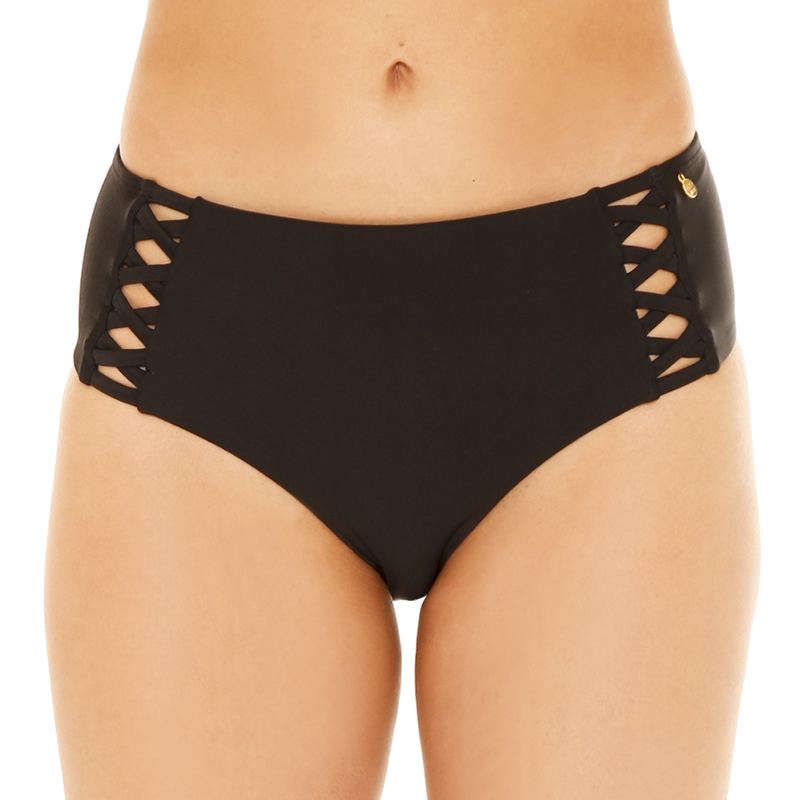 TRAJE DE BAÑO MUJER H2O WEAR CALZON ALTO VIVOS NEGRO - 1
