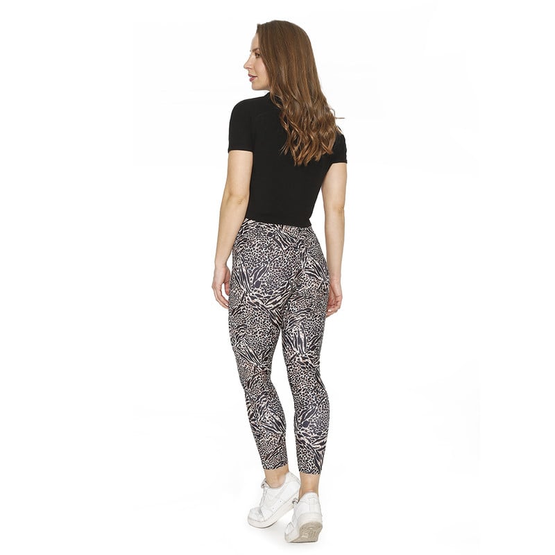CALZA LEGGING MUJER H2O WEAR BEIGE CON PRETINA ANIMAL PRINT - 7