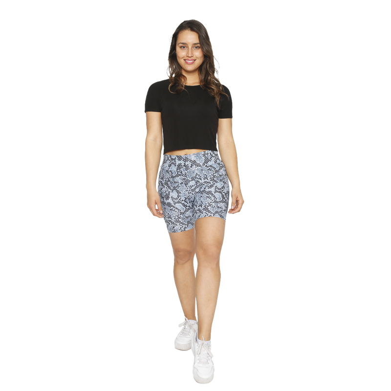 CALZA BIKER MUJER H2O WEAR CELESTE CON PRETINA PITHON - 1