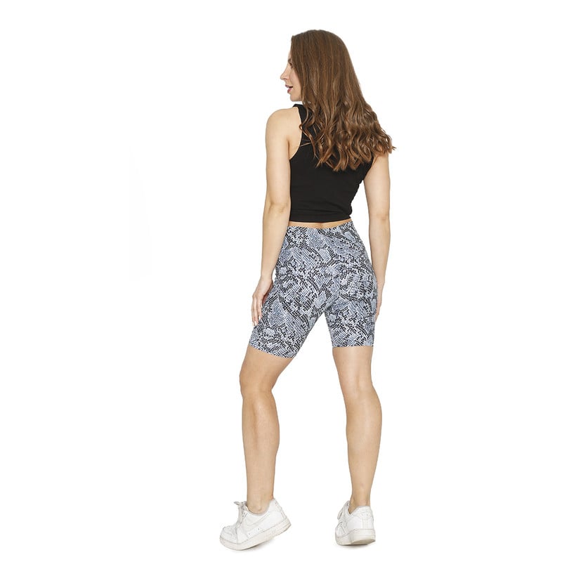 CALZA BIKER MUJER H2O WEAR CELESTE CON PRETINA PITHON - 6