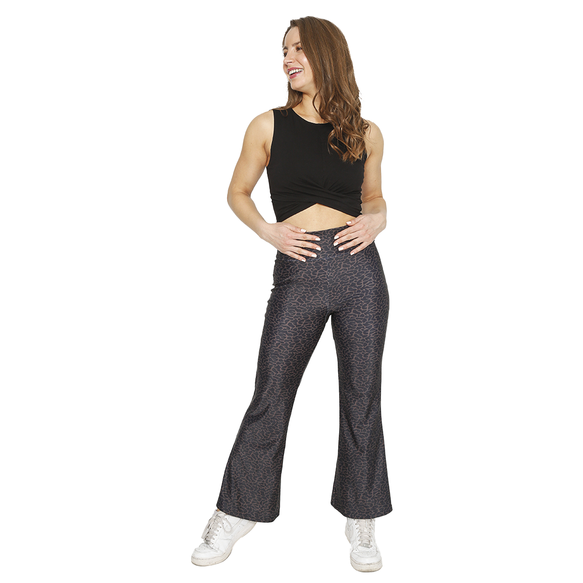 CALZA MUJER H2O WEAR CAFÉ FLARE CON PRETINA JAGUAR - 1