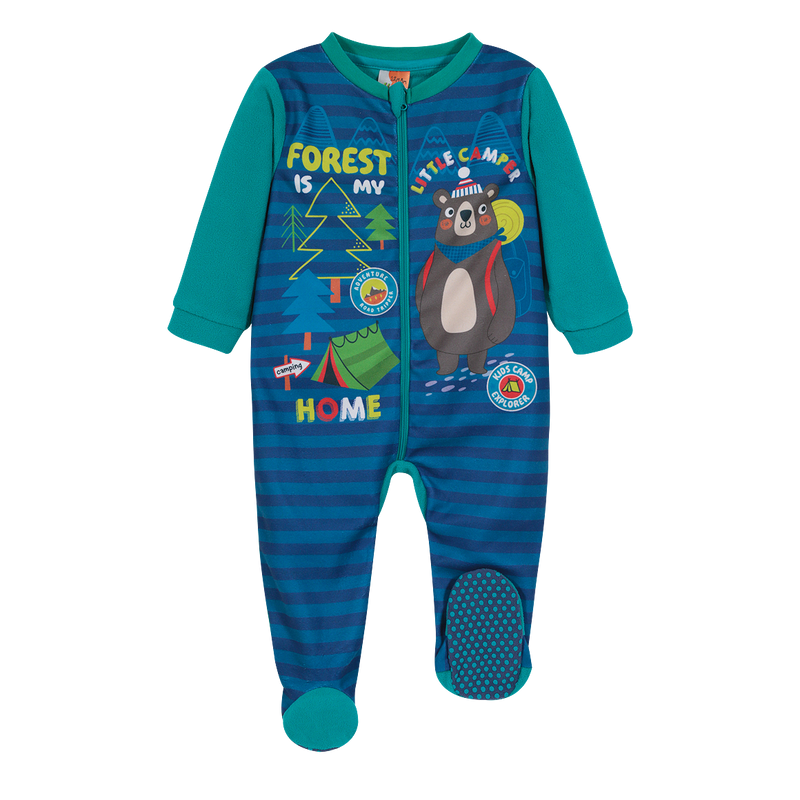 PIJAMA POLAR SUSTENTABLE NINO H2O WEAR AZUL BEBE ENTERO