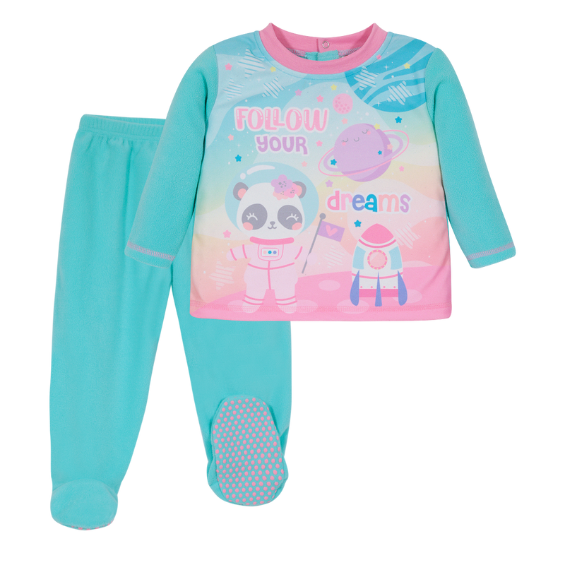 PIJAMA NIÑA H2O WEAR BEBÉ CONJUNTO POLAR SUSTENTABLE TURQUESA - 1