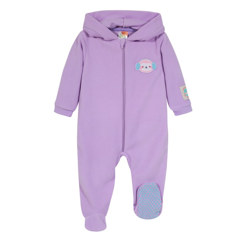 PIJAMA NIÑA H2O WEAR LILA BEBÉ ENTERO C/GORRO POLAR SUSTENTABLE - 1