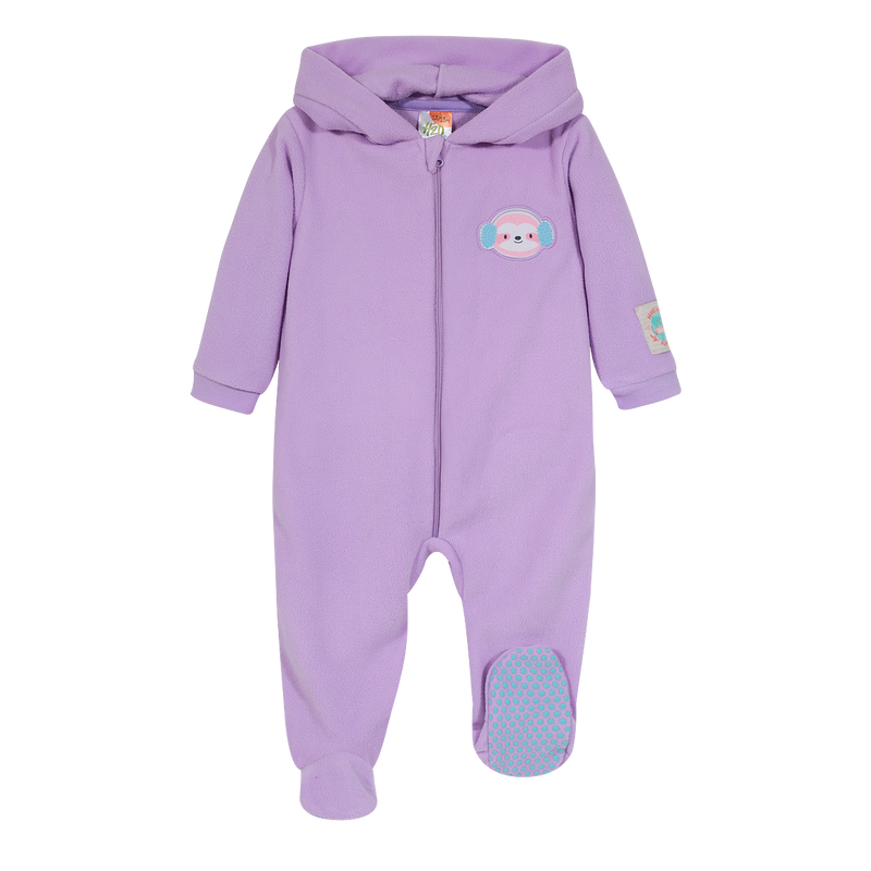 PIJAMA NIÑA H2O WEAR LILA BEBÉ ENTERO C/GORRO POLAR SUSTENTABLE - 1