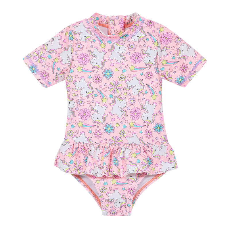 TRAJE DE BAÑO BEBE NIÑA H2O WEAR CORAL ENTERO UV50+ M/CORTA - 1