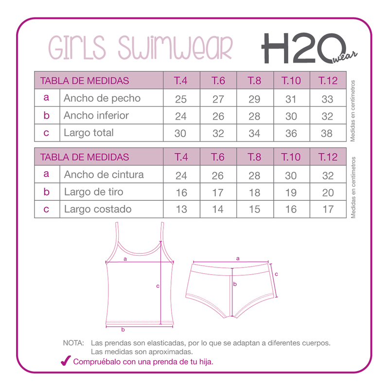 TRAJE DE BAÑO NIÑA H2O WEAR TURQUESA TANKINI UV30+ SUBLIMADO PARA - 3
