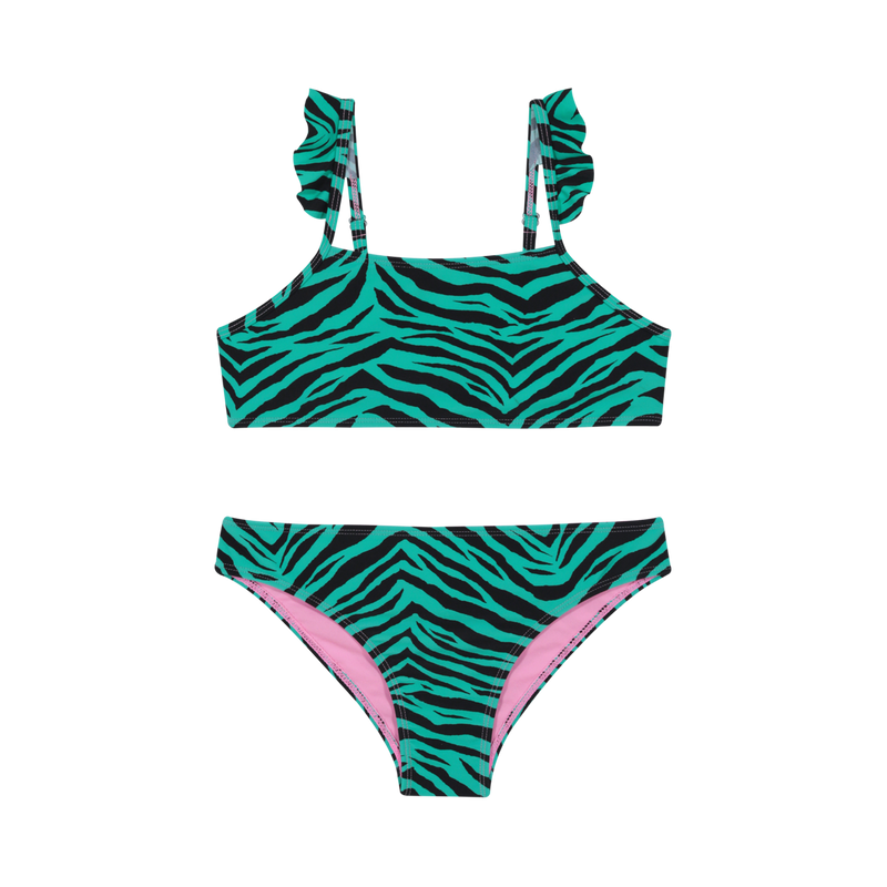 TRAJE DE BAÑO NIÑA H2O WEAR VERDE BIKINI UV30+ CON VUELOS PARA TEENS - 1