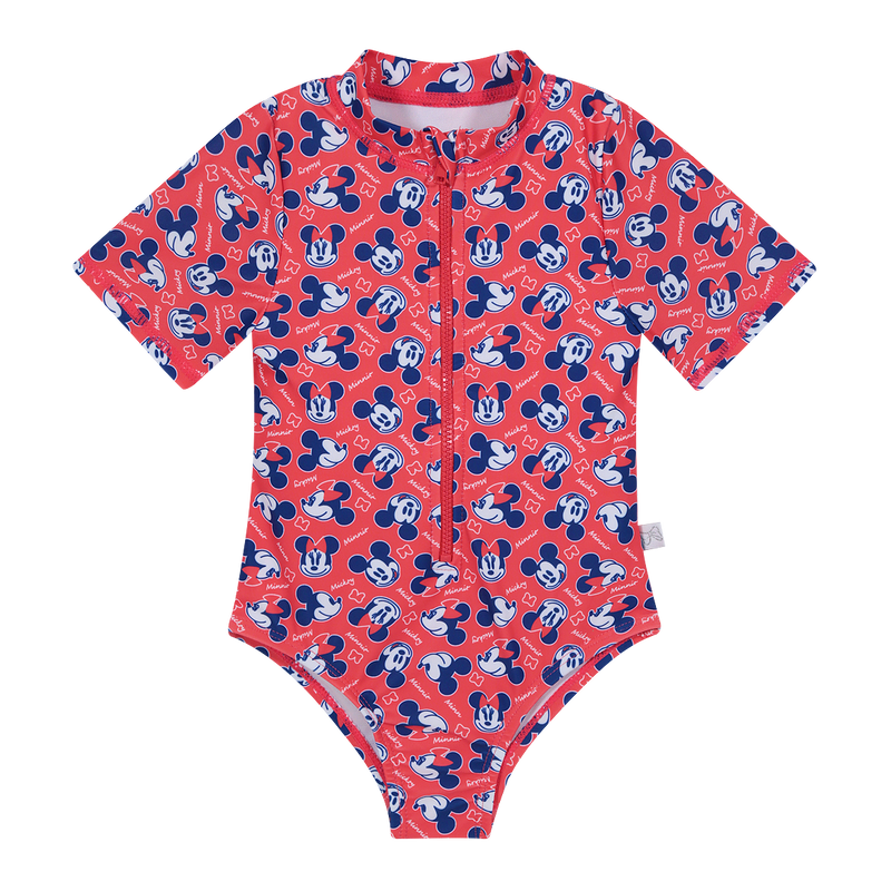 TRAJE DE BAÑO BEBE NIÑA DISNEY ROJO ENTERO UV50+ MINNIE M/CORTA - 1