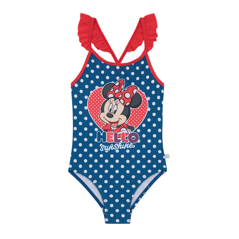 TRAJE DE BAÑO NIÑA DISNEY AZUL ENTERO MINNIE C/VUELOS - 1