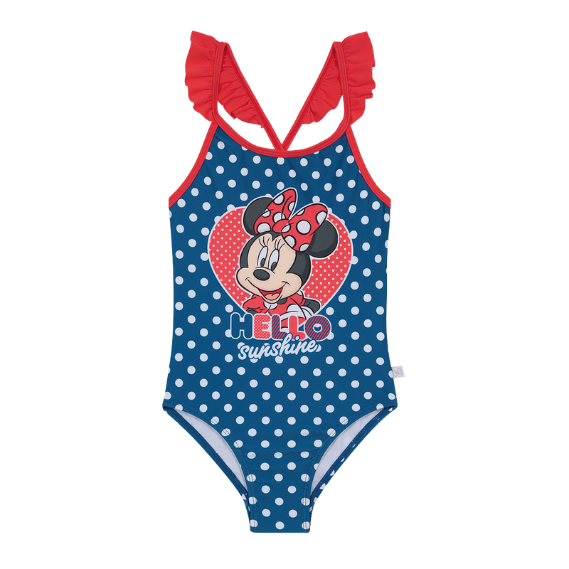 TRAJE DE BANO NINA DISNEY AZUL ENTERO MINNIE C/VUELOS