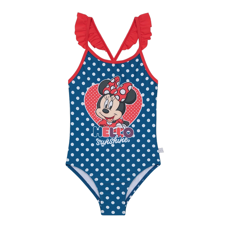TRAJE DE BAÑO NIÑA DISNEY AZUL ENTERO MINNIE C/VUELOS - 1