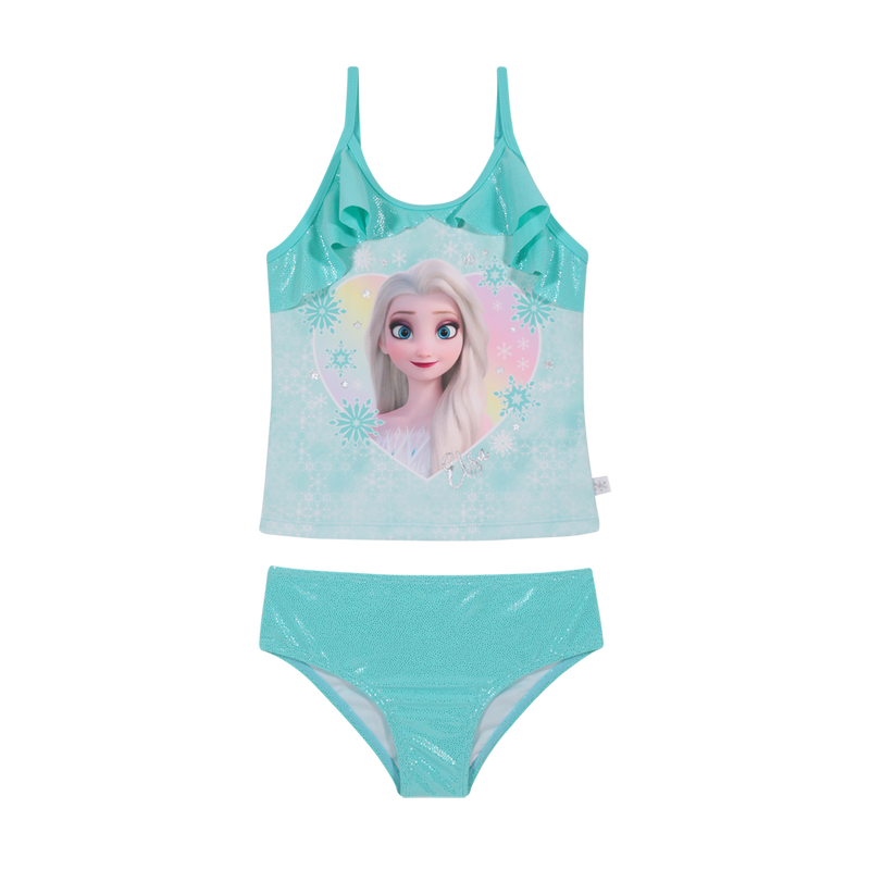 TRAJE DE BAÑO NIÑA DISNEY VERDE TANKINI FROZEN C/VUELOS - 1