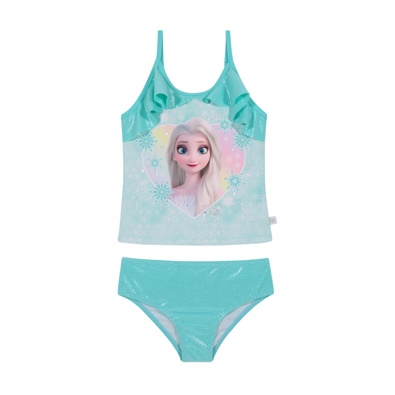 TRAJE DE BAÑO NIÑA DISNEY VERDE TANKINI FROZEN C/VUELOS - 1