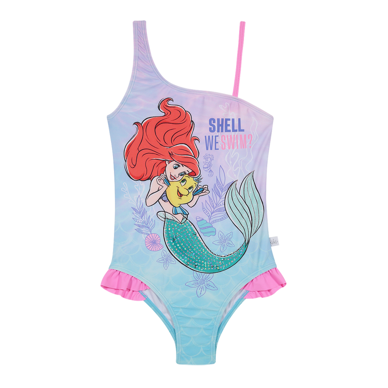 TRAJE DE BAÑO ENTERO UN HOMBRO UV50+ PARA NIÑA ROSADO - 1