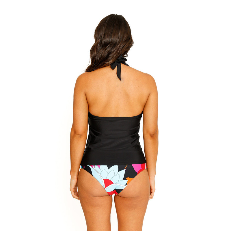 TRAJE DE BAÑO MUJER H2O WEAR TANKINI TOP HALTER LISO PARA NEGRO - 7