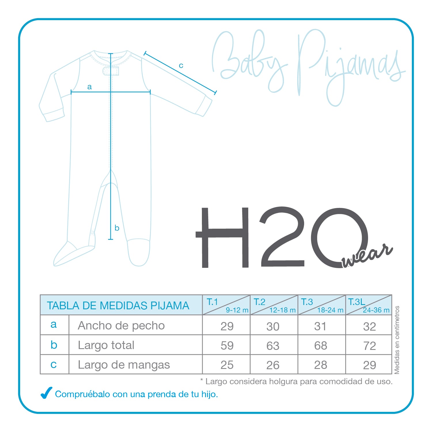 PIJAMA BEBÉ NIÑO ENTERO POLAR CELESTE H2O WEAR - 3