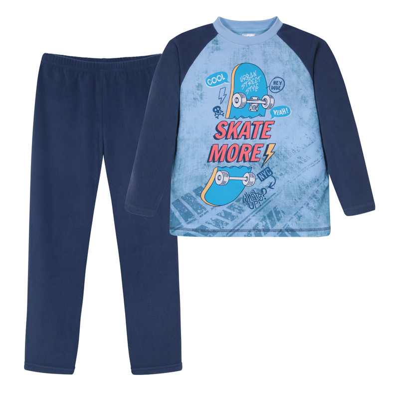 PIJAMA POLAR NIÑO H2O WEAR AZUL CONJUNTO - 1