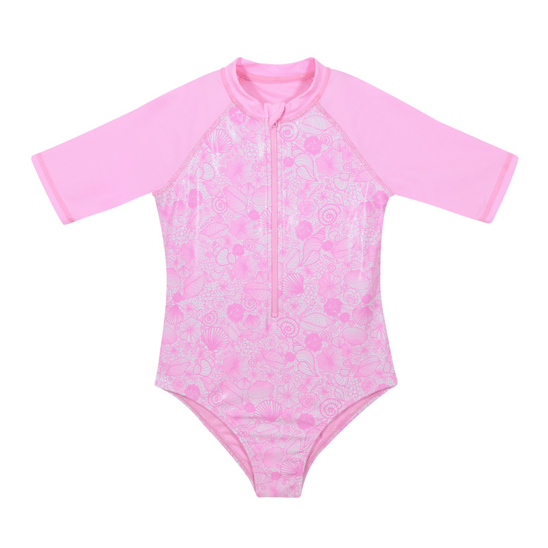 TRAJE DE BANO NINA H2O WEAR FUCSIA MANGA LARGA UV30+ 10