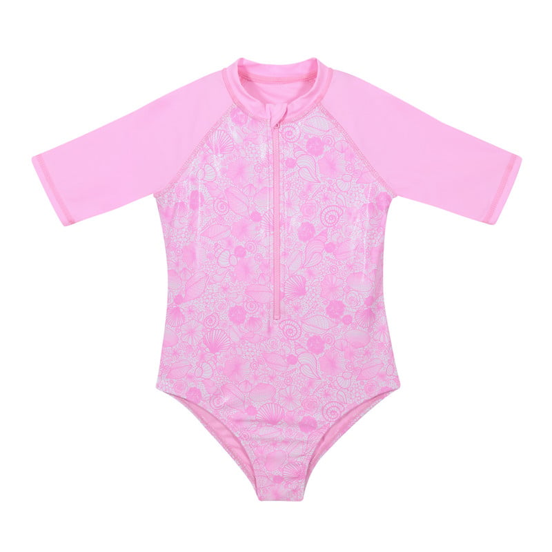 TRAJE DE BAÑO NIÑA H2O WEAR FUCSIA MANGA LARGA UV30+ - 1