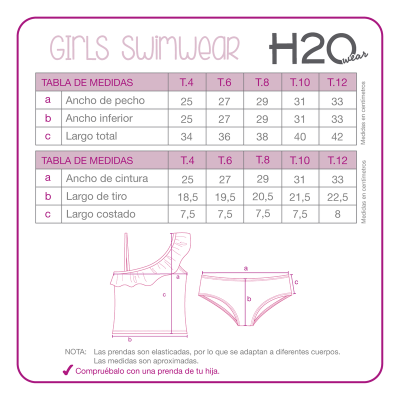 TRAJE DE BAÑO NIÑA H2O WEAR TANKINI UV30+ UN HOMBRO - 4