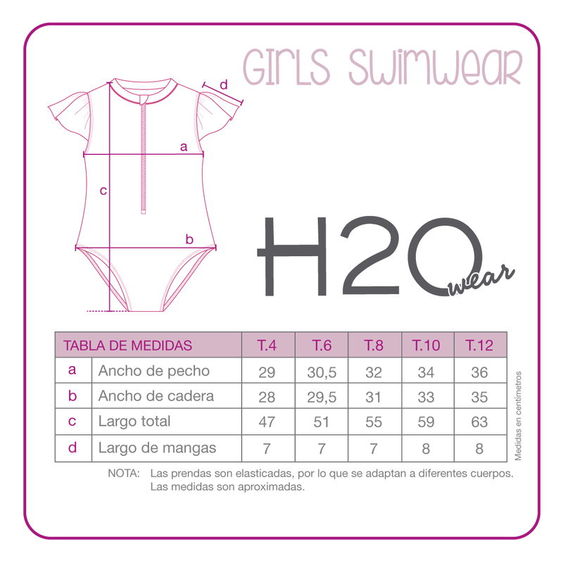 TRAJE DE BAÑO NIÑA H2O WEAR CORAL MANGA CORTA UV30+ - 4