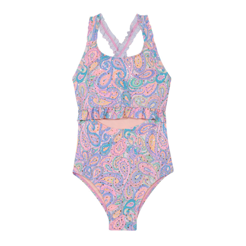 TRAJE DE BAÑO NIÑA H2O WEAR CUT OUT UV30+ FOLIA DORADA - 1