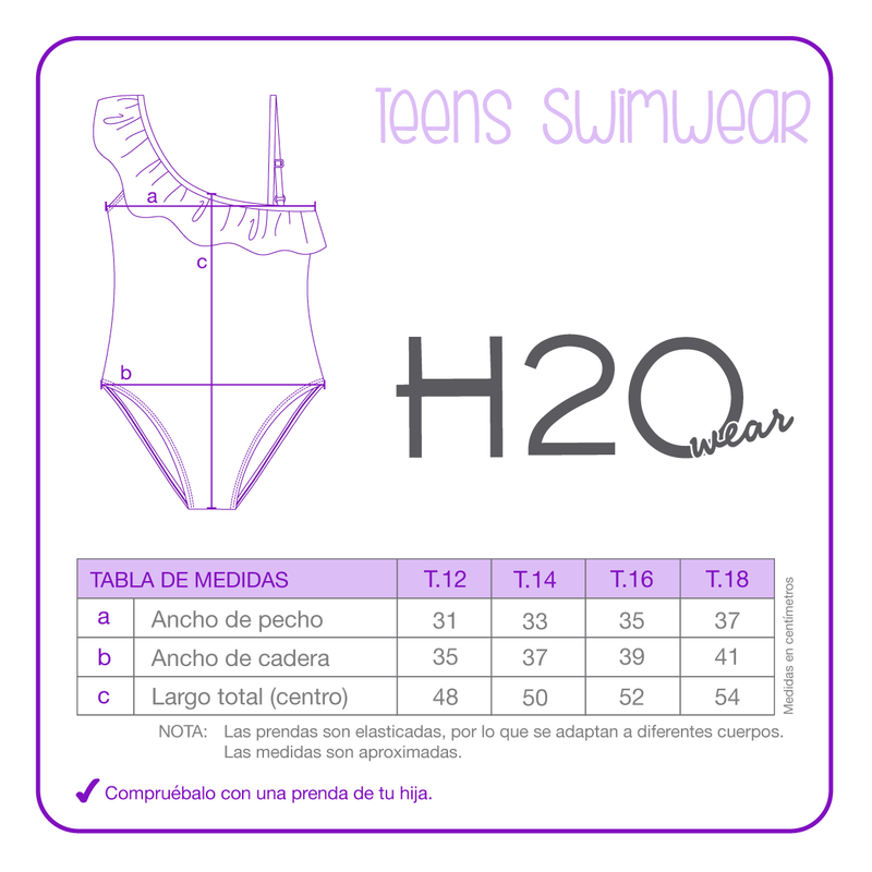TRAJE DE BAÑO NIÑA H2O WEAR NEGRO TEENS CUT OUT UV30+ - 3