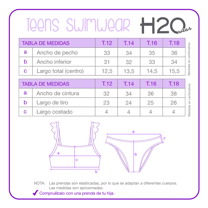 TRAJE DE BAÑO NIÑA H2O WEAR TEENS BIKINI UV30+ VUELOS - 3