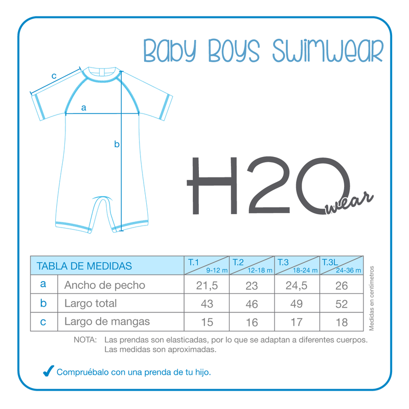TRAJE DE BAÑO BEBE NIÑO H2O WEAR BODY UV50+ MANGA CORTA - 3