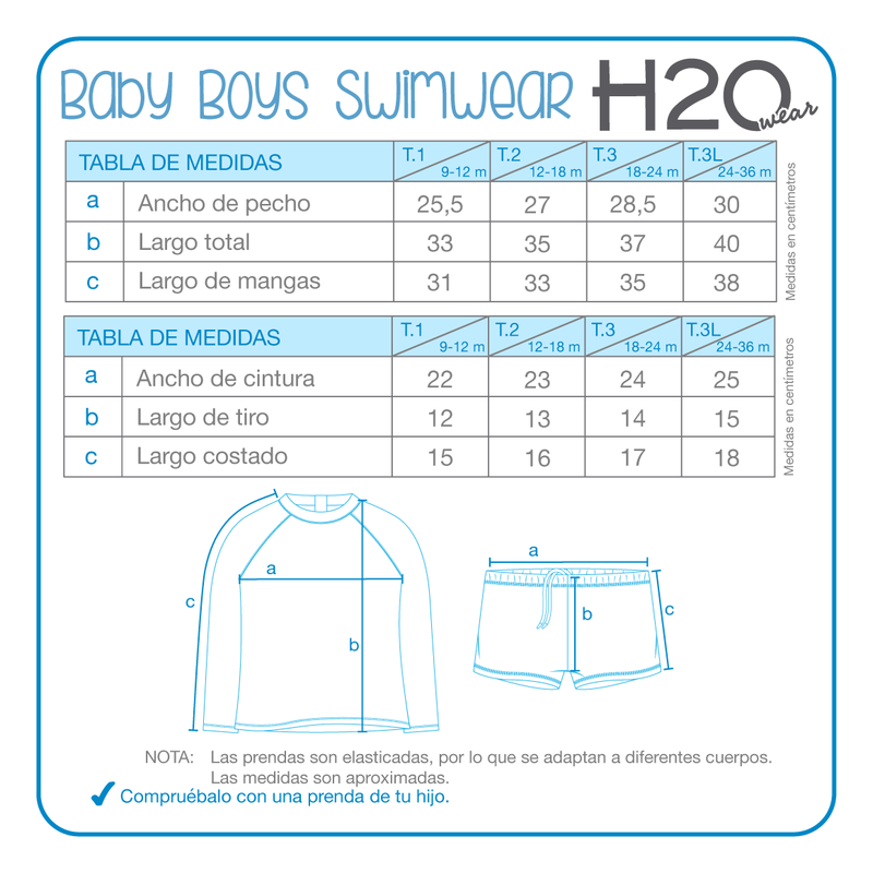 TRAJE BAÑO H2O WEAR BEBE NIÑO SET UV50+ MANGA LARGA - 3
