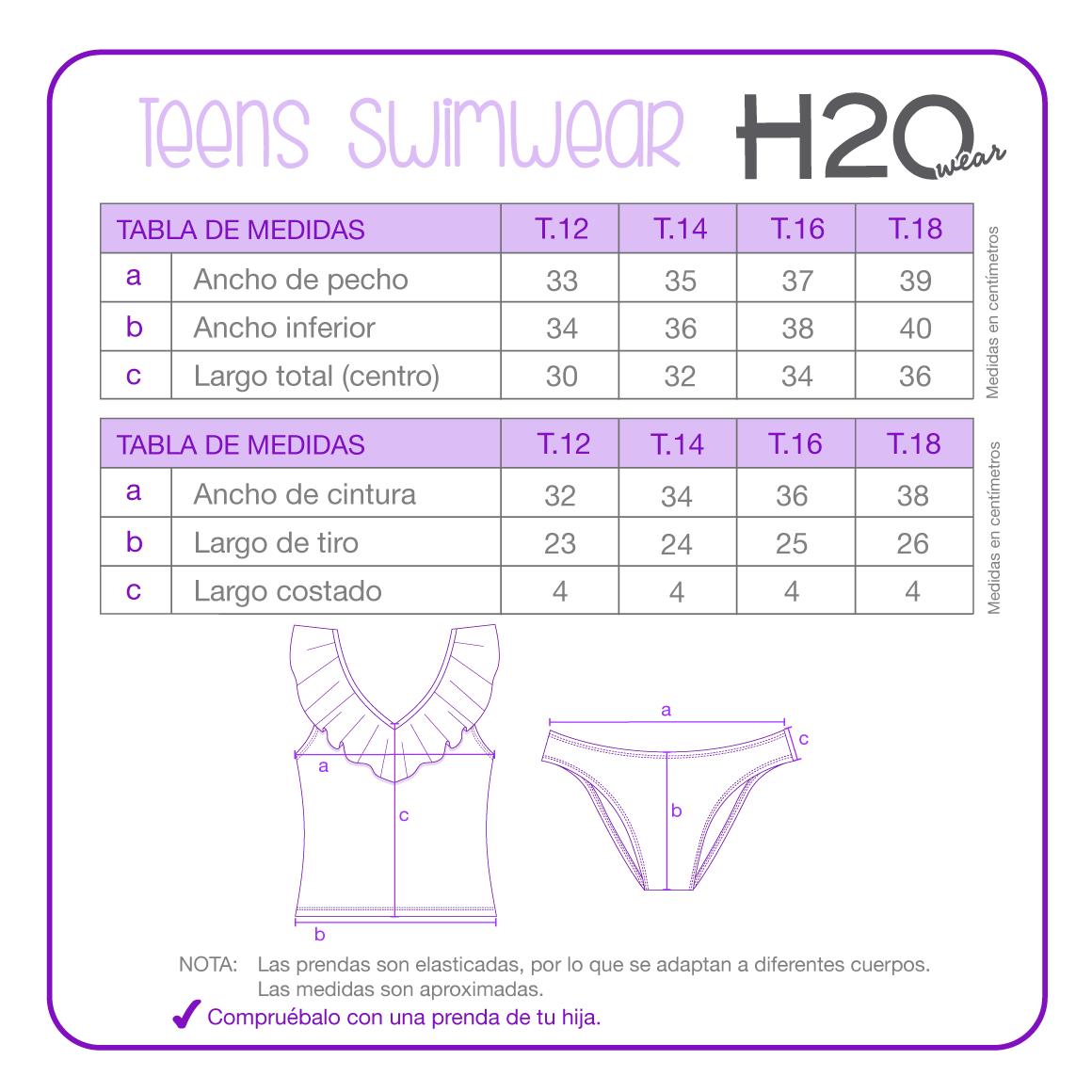 TRAJE DE BAÑO NIÑA TEENS TANKINI UV30+ EN V H2O WEAR - 3