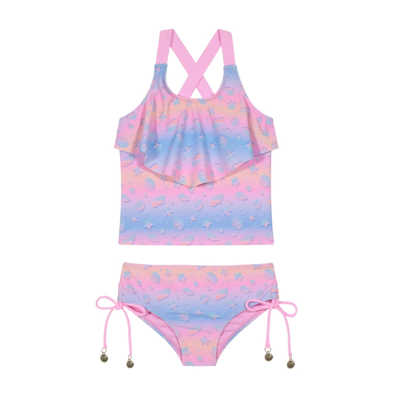 TRAJE DE BAÑO NIÑA TANKINI UV50 H2O WEAR ROSADO - 2