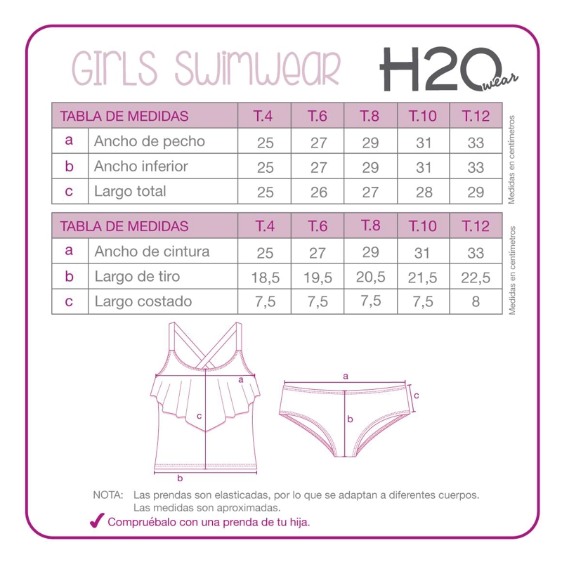 TRAJE DE BAÑO NIÑA TANKINI UV50 H2O WEAR ROSADO - 4