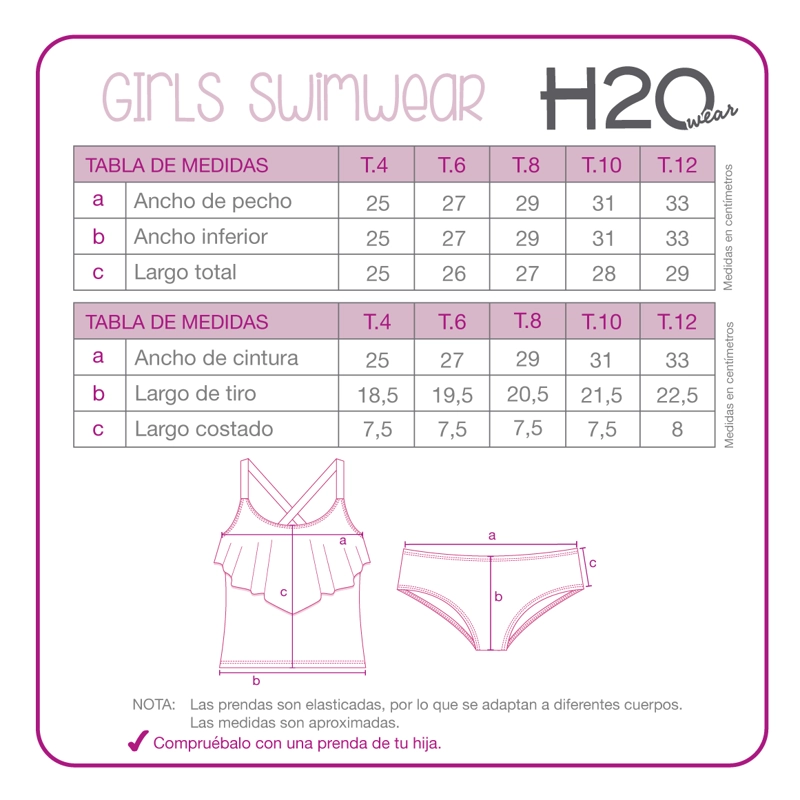 TRAJE DE BAÑO NIÑA TANKINI UV50 H2O WEAR ROSADO - 5